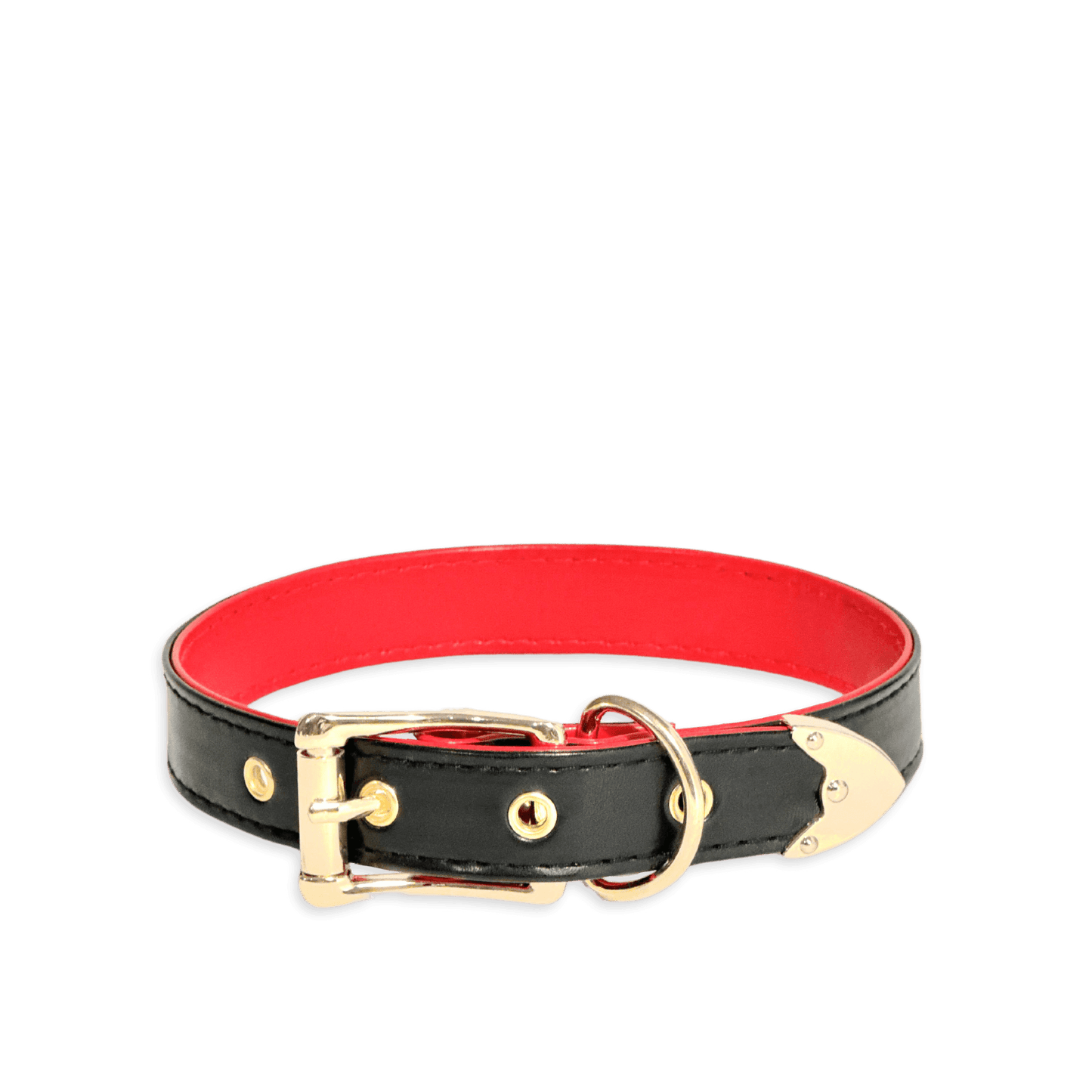 Classic Black and Red Leather Collar - Master Love