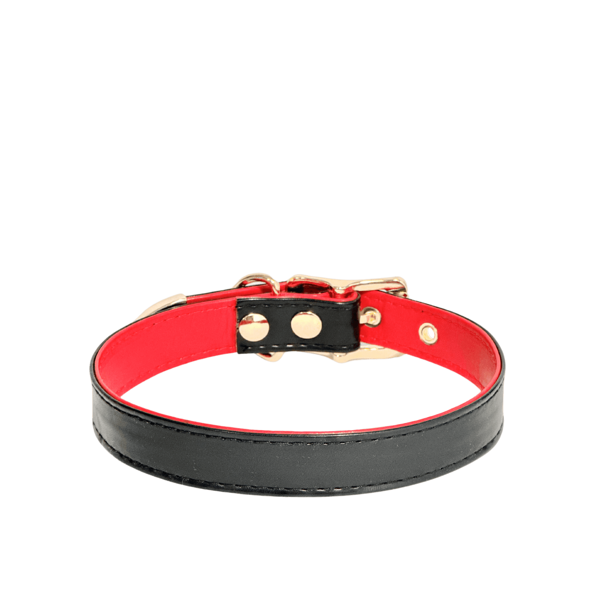 Classic Black and Red Leather Collar - Master Love