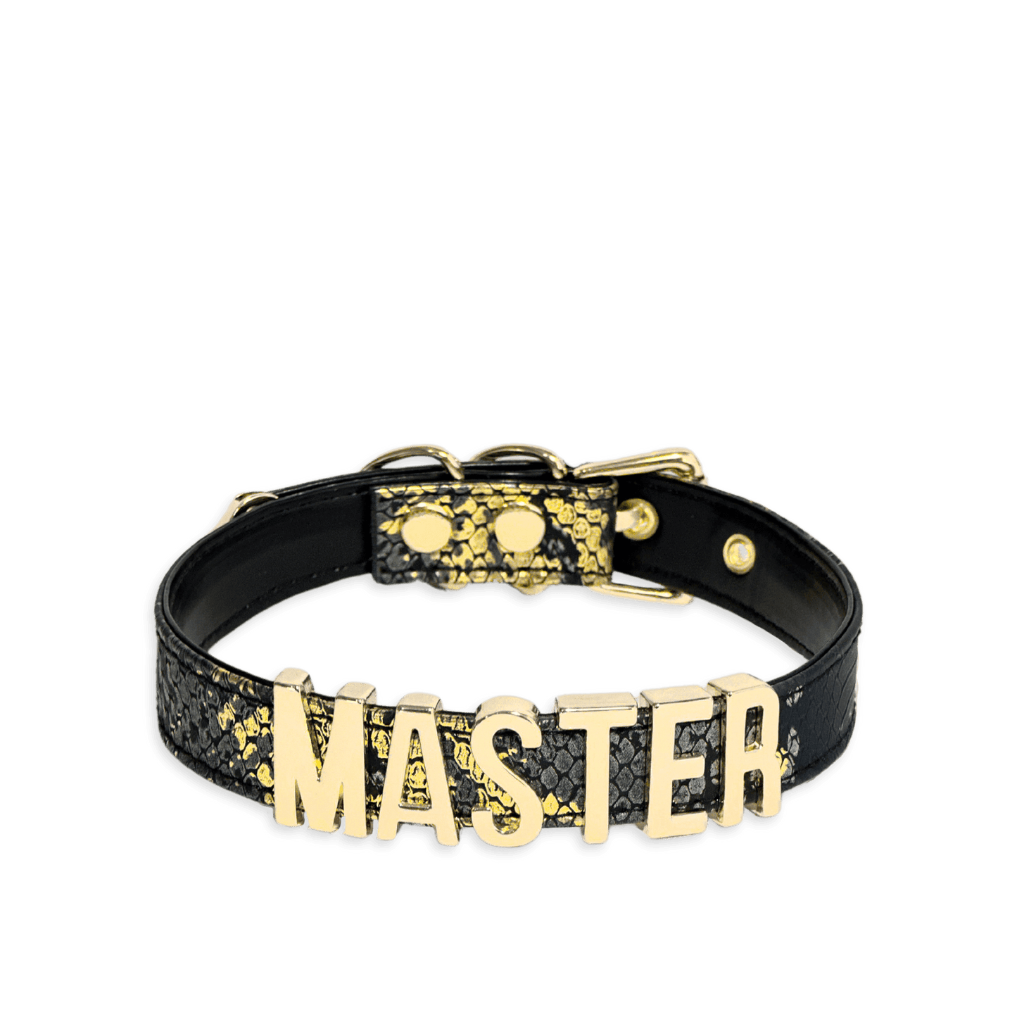 Elegant Black BDSM Collar with Personalized Letters by Master Love