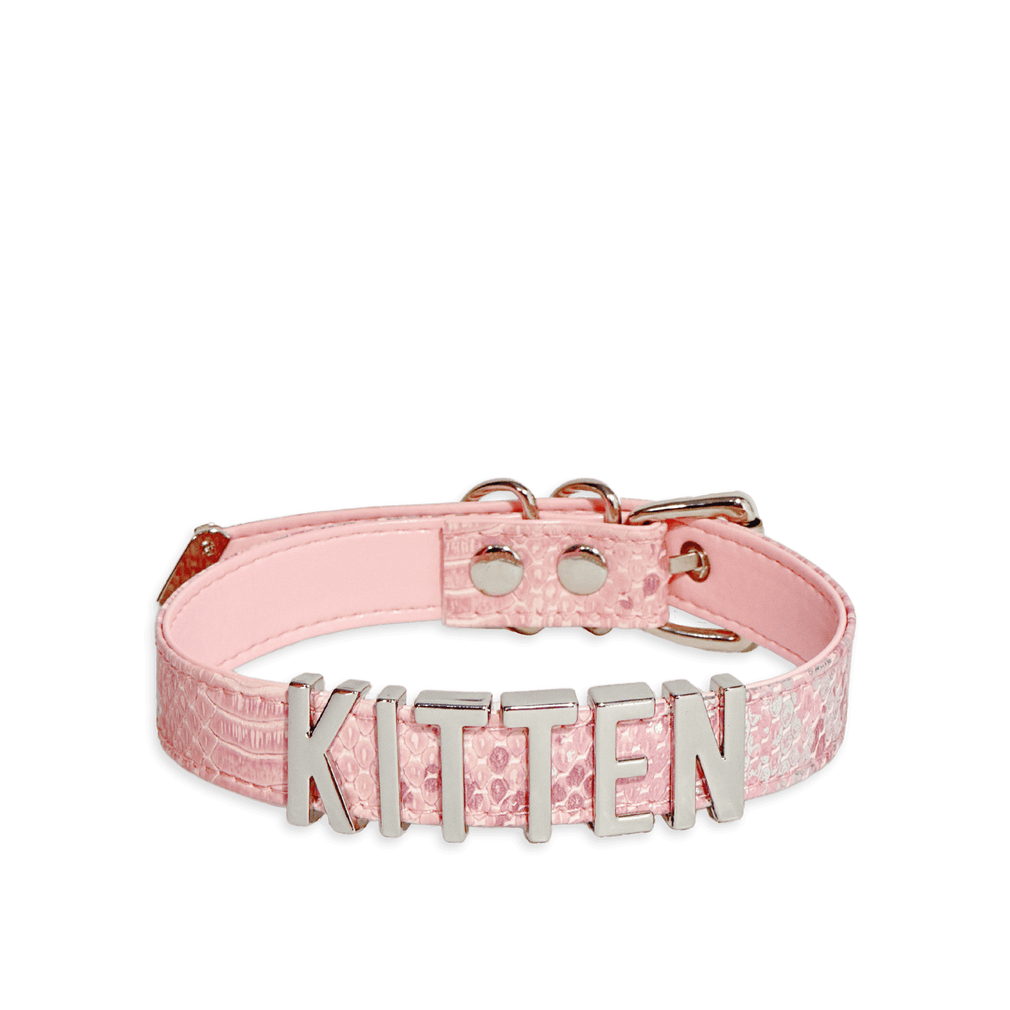 Pink Leather Collar with Letters - Master Love