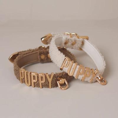 Exclusive Design Chic Plush Leather Collar with Letters by Master Love