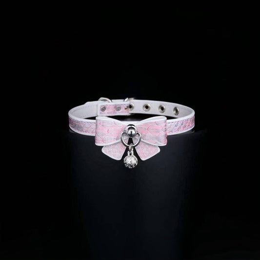 Pixie Pink Leather Collar, BDSM Collar - Master Love Exclusive Collection